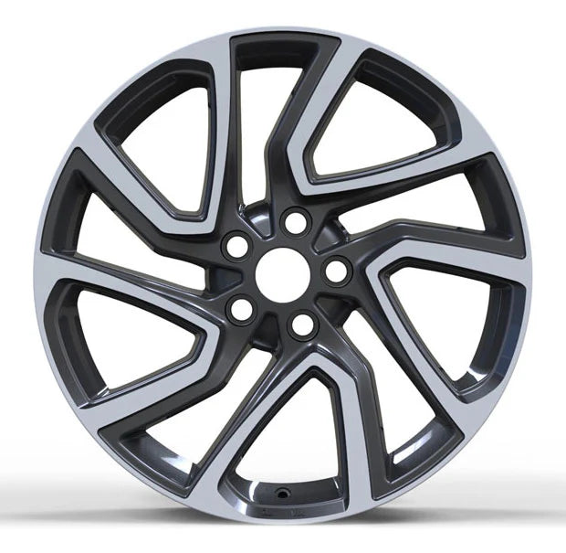 MU5L 22X9.5 5X108 ET45 BLACK MACHINED FACE