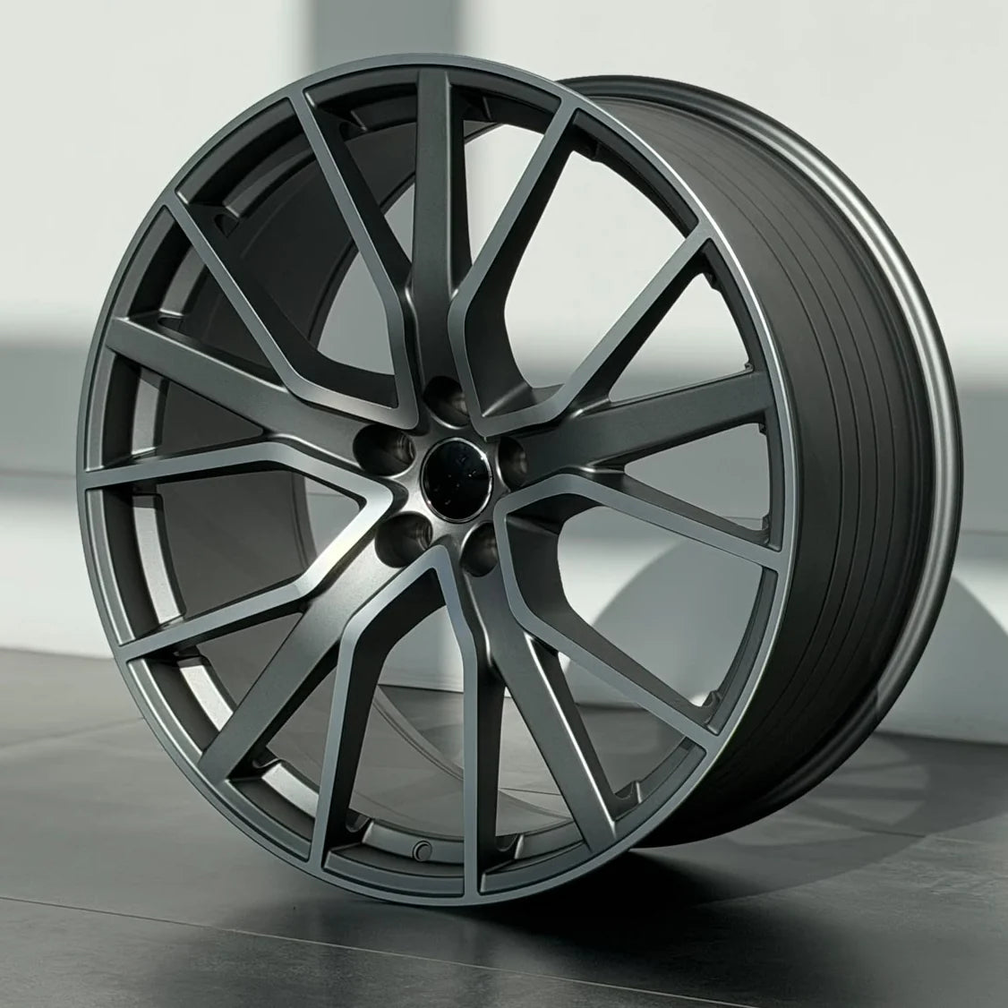 MU6A 22X10 5X112 ET20 SATIN GUNMETAL MACHINED FACE