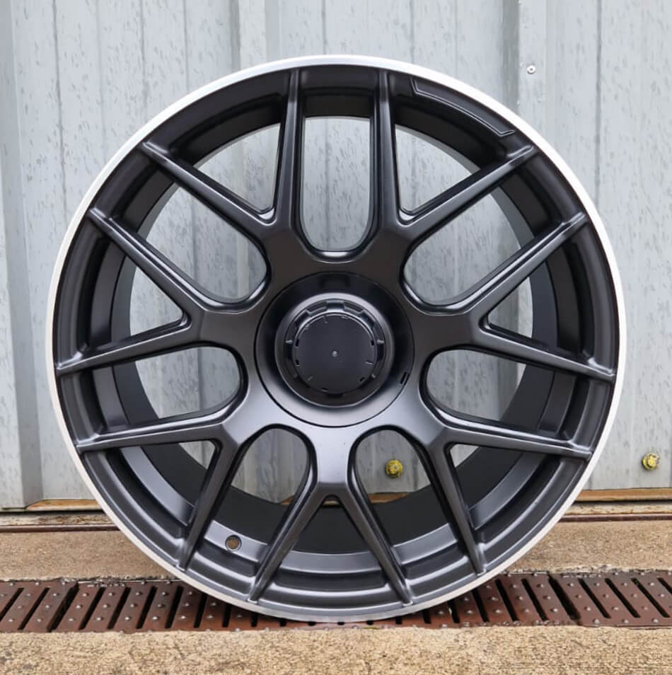 MU11M 19X8 5X112 ET38 SATIN BLACK POLISHED LIP