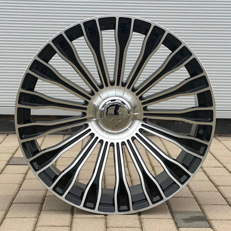 MU16M 22X9 5X112 ET32 BLACK MACHINED FACE