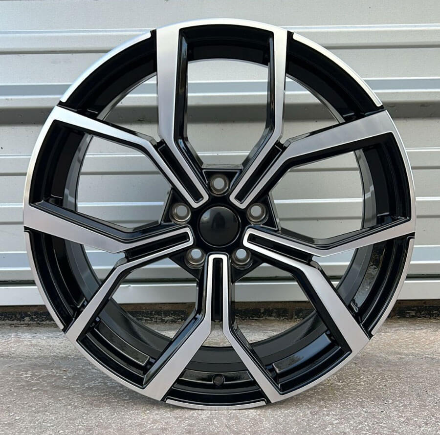 WU22W 19X8 5X112 ET45 BLACK MACHINED FACE