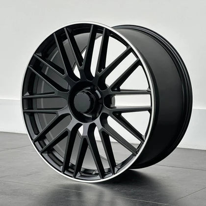 MU1M 19X8.5 5X112 ET38 MATT BLACK MACHINED LIP