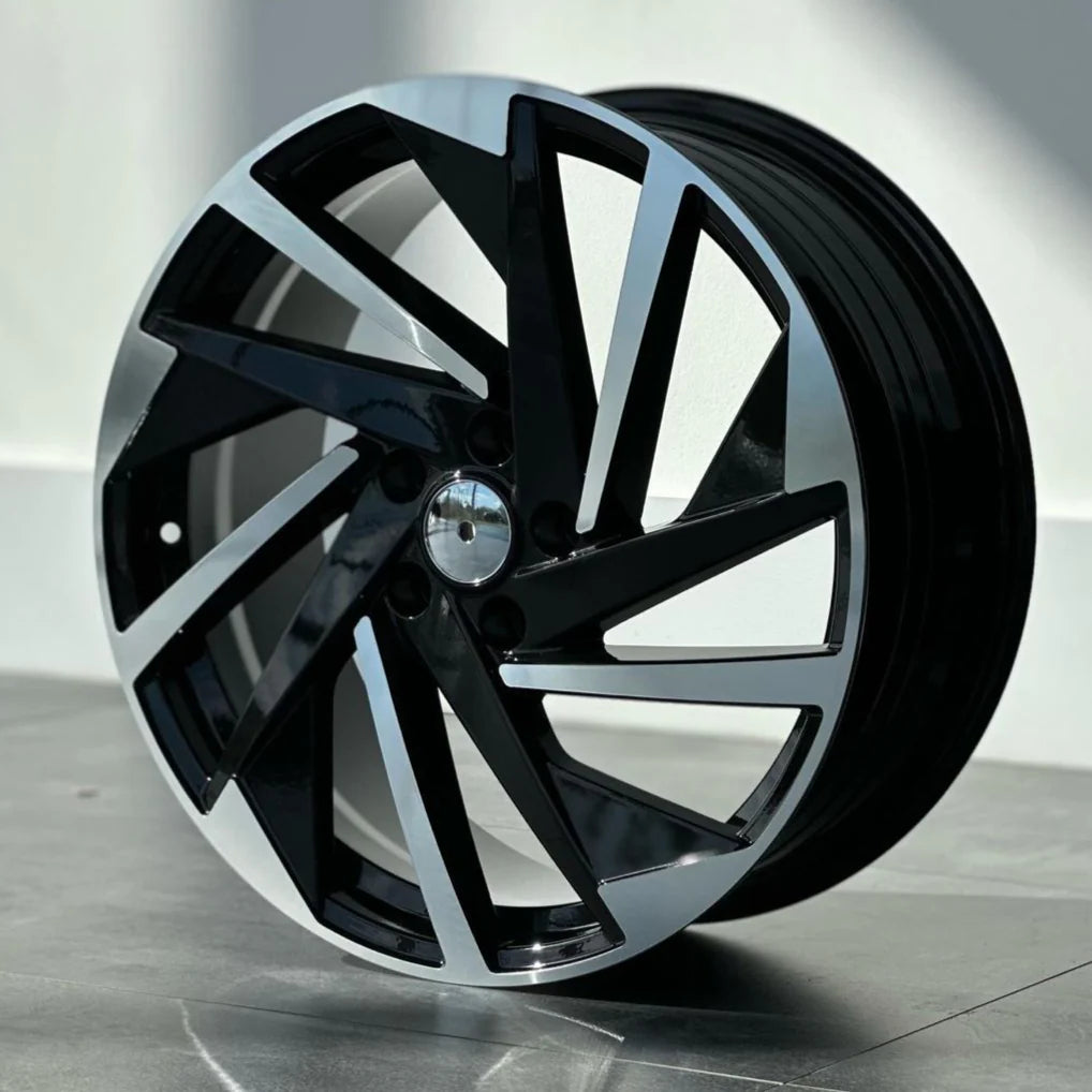MU22W 19X8 5X112 ET45 BLACK MACHINED FACE